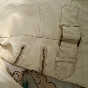 River Island Cream Leather Jacket